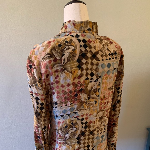 Vintage Silk Abstract Print Blouse - Picture 3 of 5